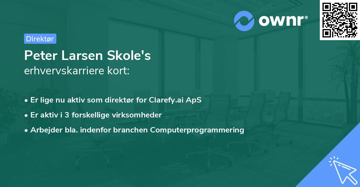 Peter Larsen Skole's erhvervskarriere kort