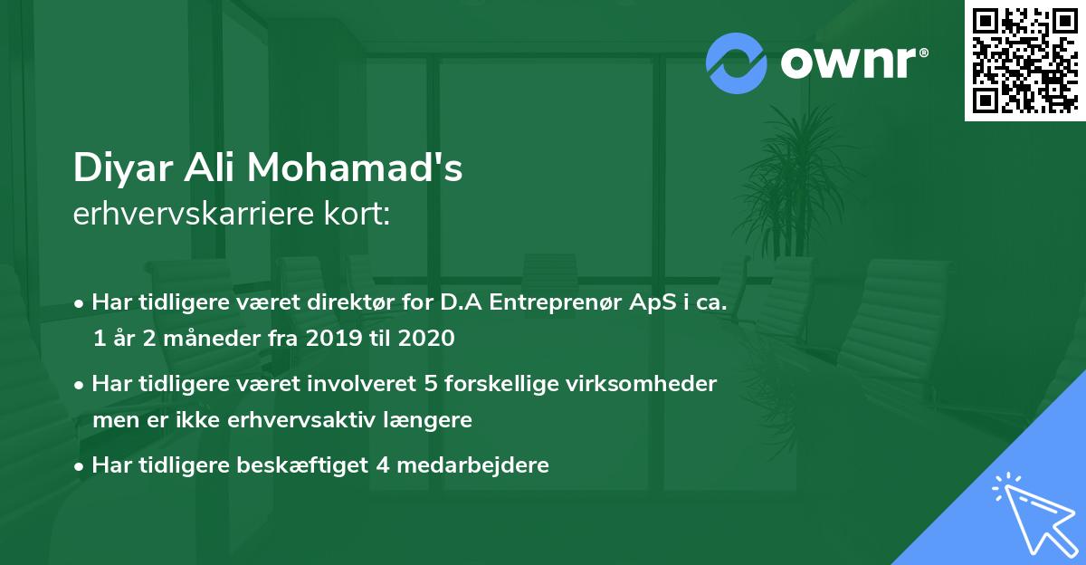 Diyar Ali Mohamad's erhvervskarriere kort