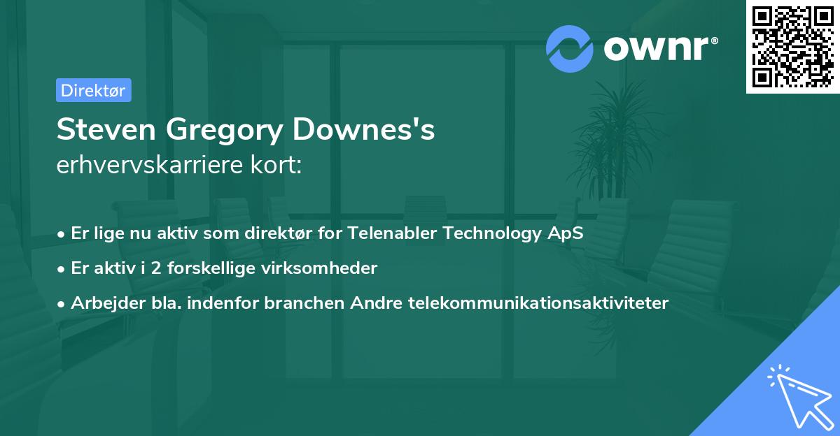 Steven Gregory Downes's erhvervskarriere kort