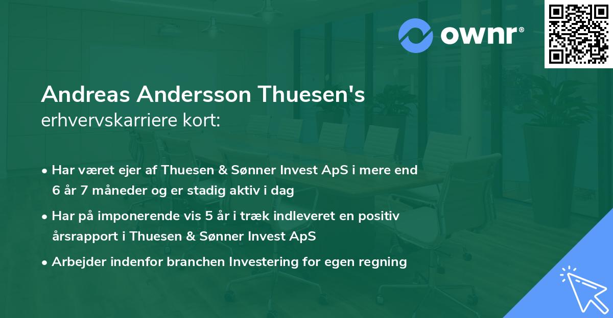 Andreas Andersson Thuesen's erhvervskarriere kort
