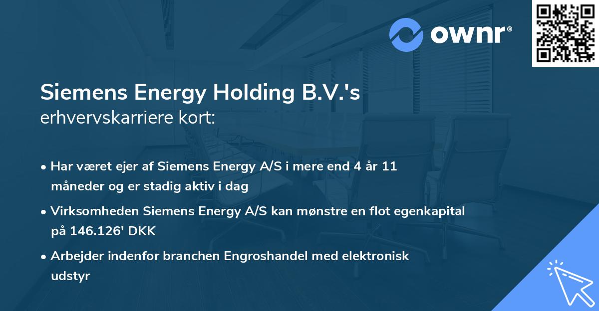 Siemens Energy Holding B.V.'s erhvervskarriere kort