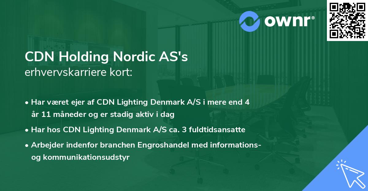 CDN Holding Nordic AS's erhvervskarriere kort