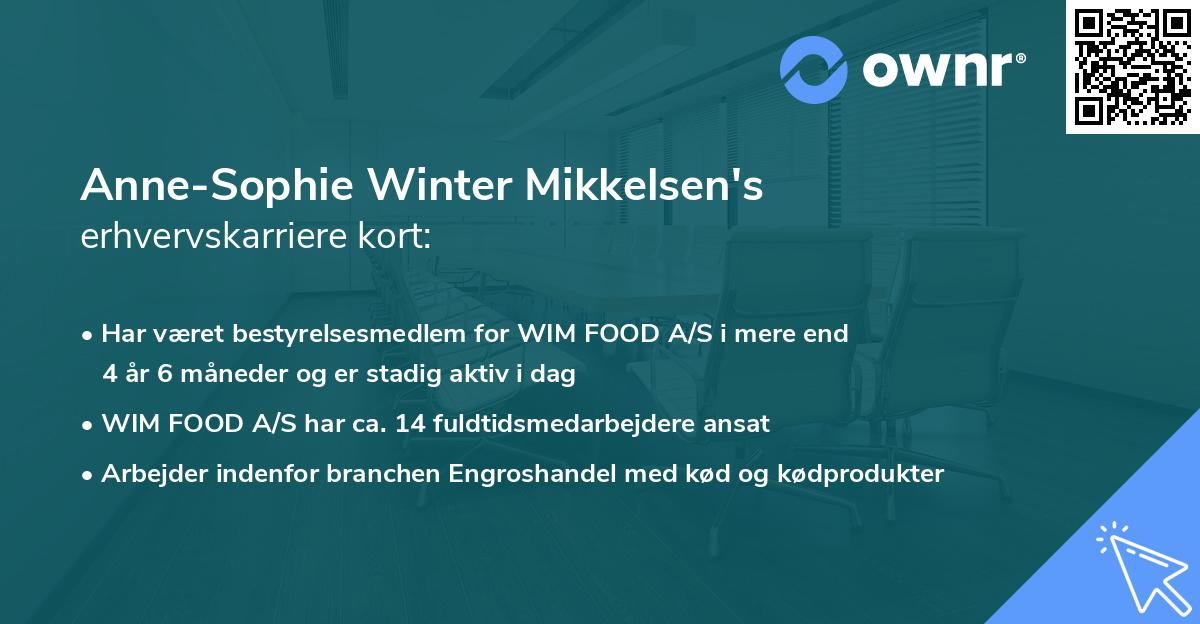 Anne-Sophie Winter Mikkelsen's erhvervskarriere kort