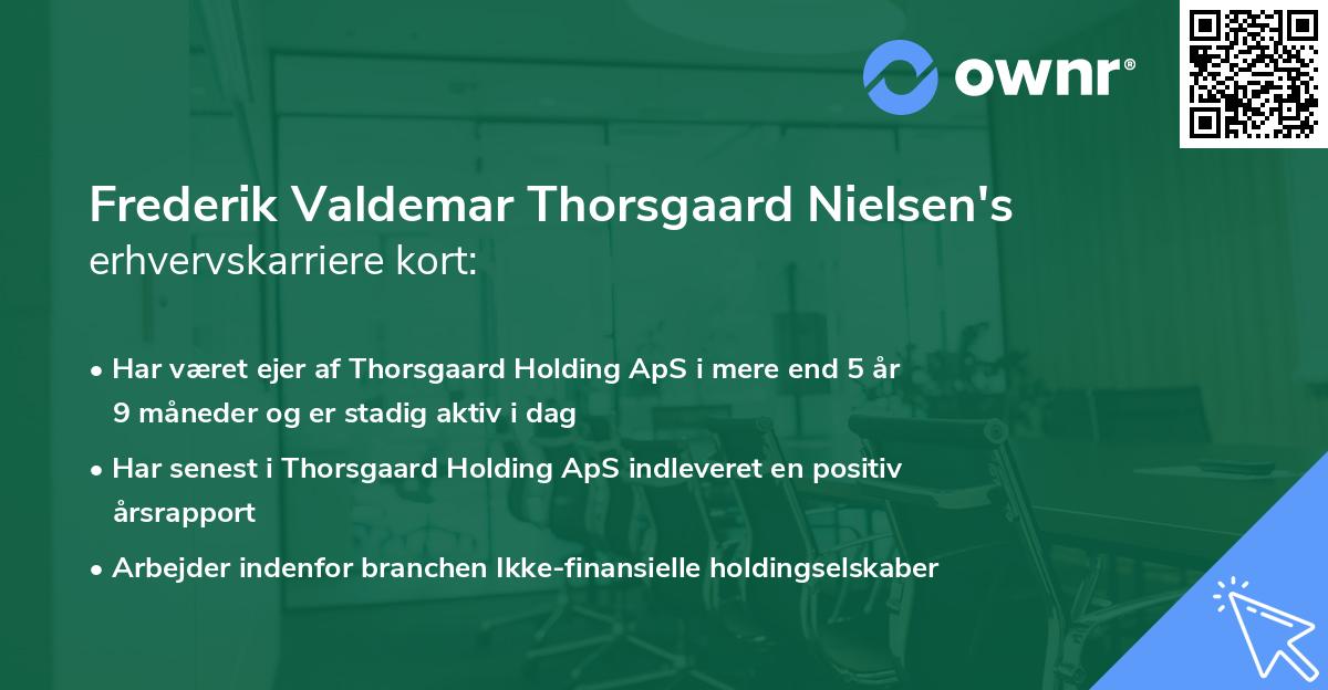 Frederik Valdemar Thorsgaard Nielsen's erhvervskarriere kort