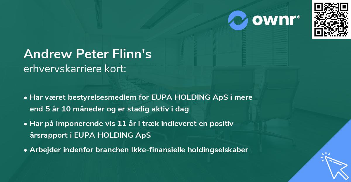 Andrew Peter Flinn's erhvervskarriere kort