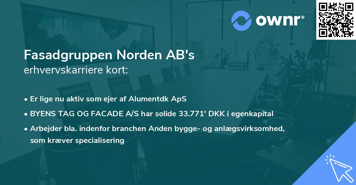 Fasadgruppen Norden AB's erhvervskarriere kort