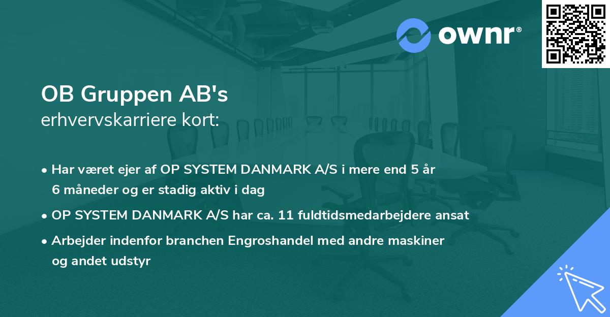 OB Gruppen AB's erhvervskarriere kort