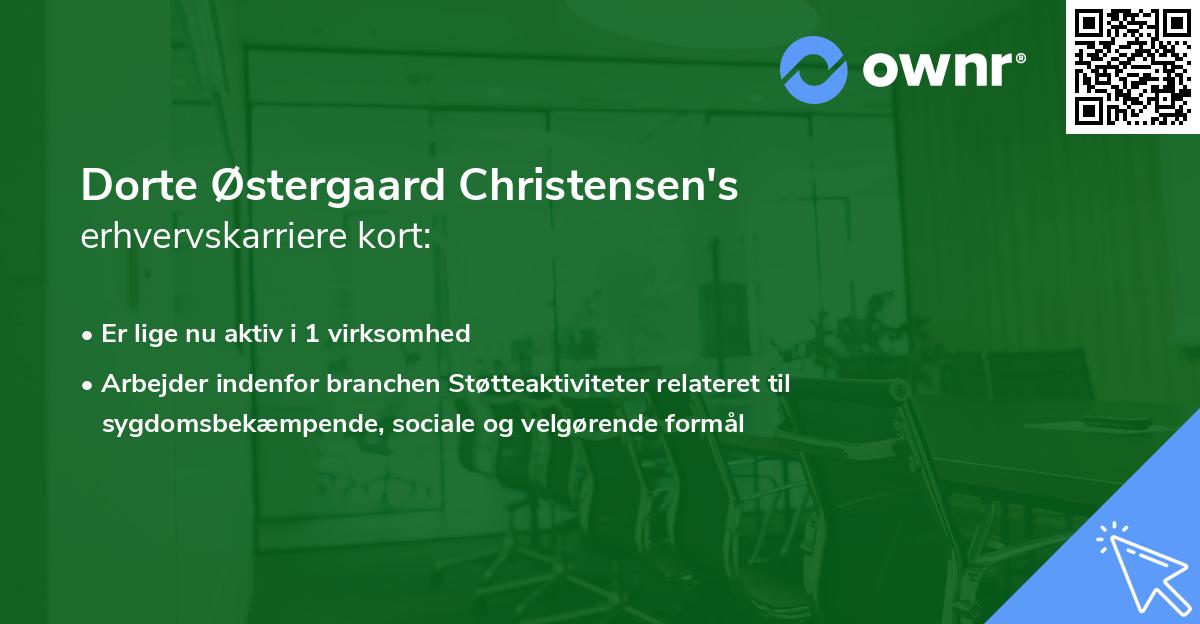 Dorte Østergaard Christensen's erhvervskarriere kort