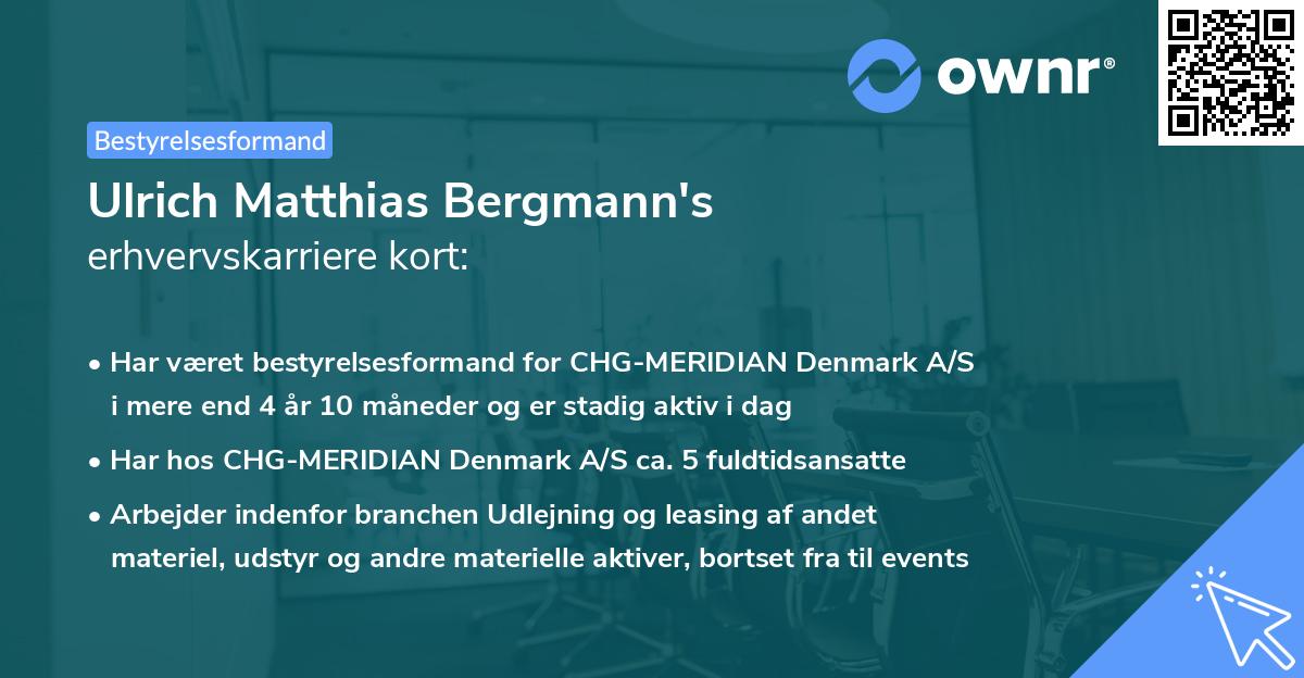 Ulrich Matthias Bergmann's erhvervskarriere kort