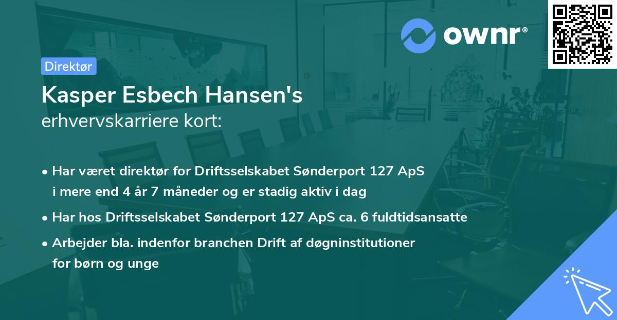 Kasper Esbech Hansen's erhvervskarriere kort