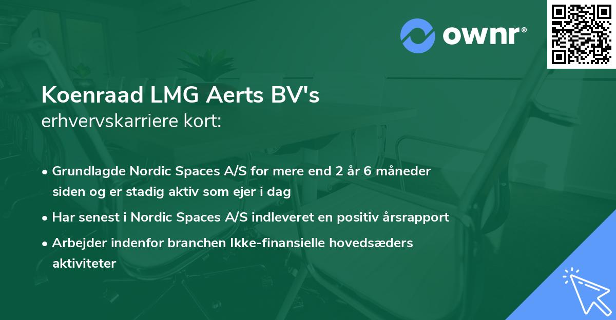 Koenraad LMG Aerts BV's erhvervskarriere kort