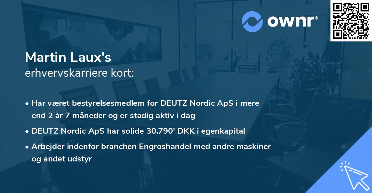 Martin Laux's erhvervskarriere kort