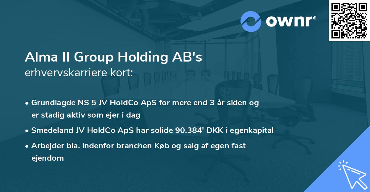 Alma II Group Holding AB's erhvervskarriere kort