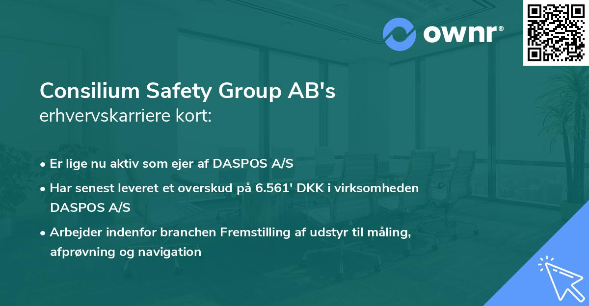 Consilium Safety Group AB's erhvervskarriere kort