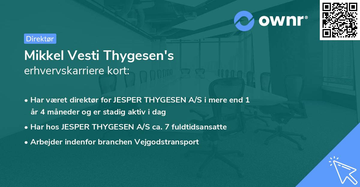 Mikkel Vesti Thygesen's erhvervskarriere kort