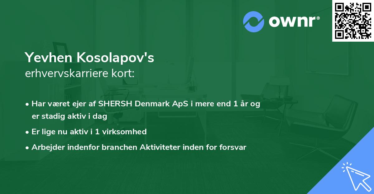 Yevhen Kosolapov's erhvervskarriere kort