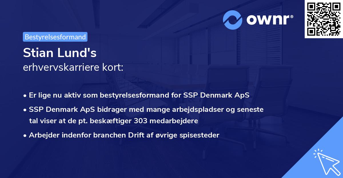 Stian Lund's erhvervskarriere kort