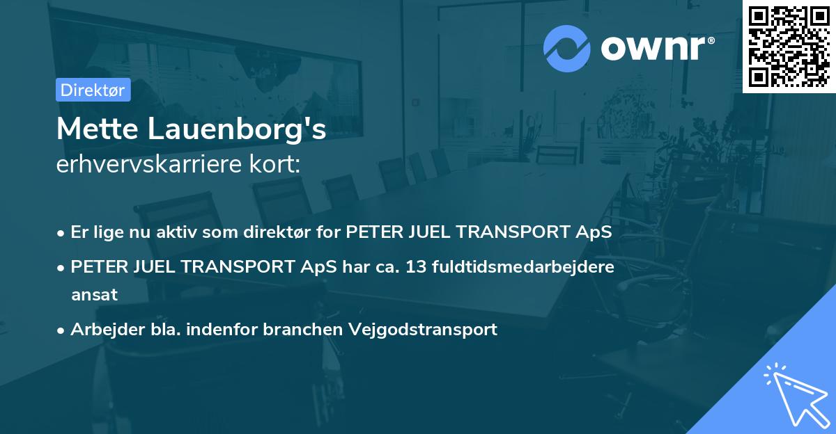 Mette Lauenborg's erhvervskarriere kort