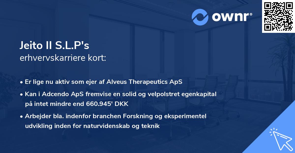Jeito II S.L.P's erhvervskarriere kort