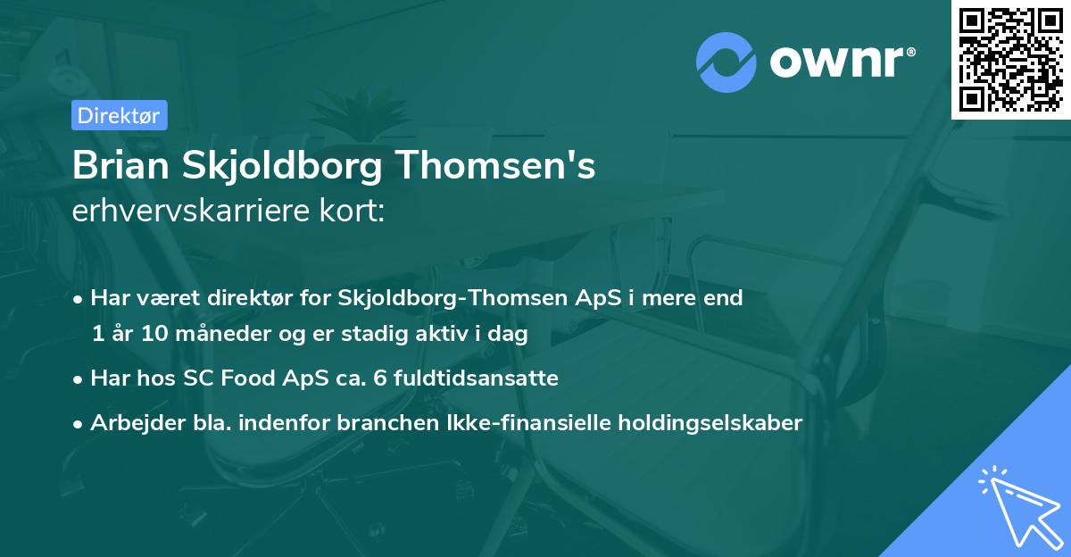 Brian Skjoldborg Thomsen's erhvervskarriere kort