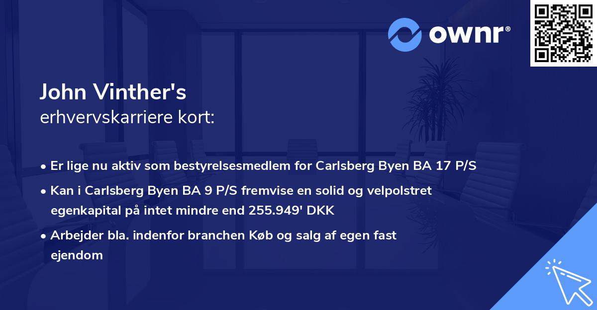 John Vinther's erhvervskarriere kort