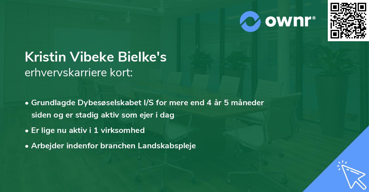 Kristin Vibeke Bielke's erhvervskarriere kort