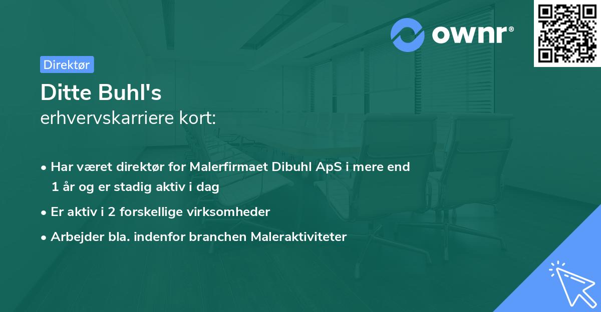 Ditte Buhl's erhvervskarriere kort