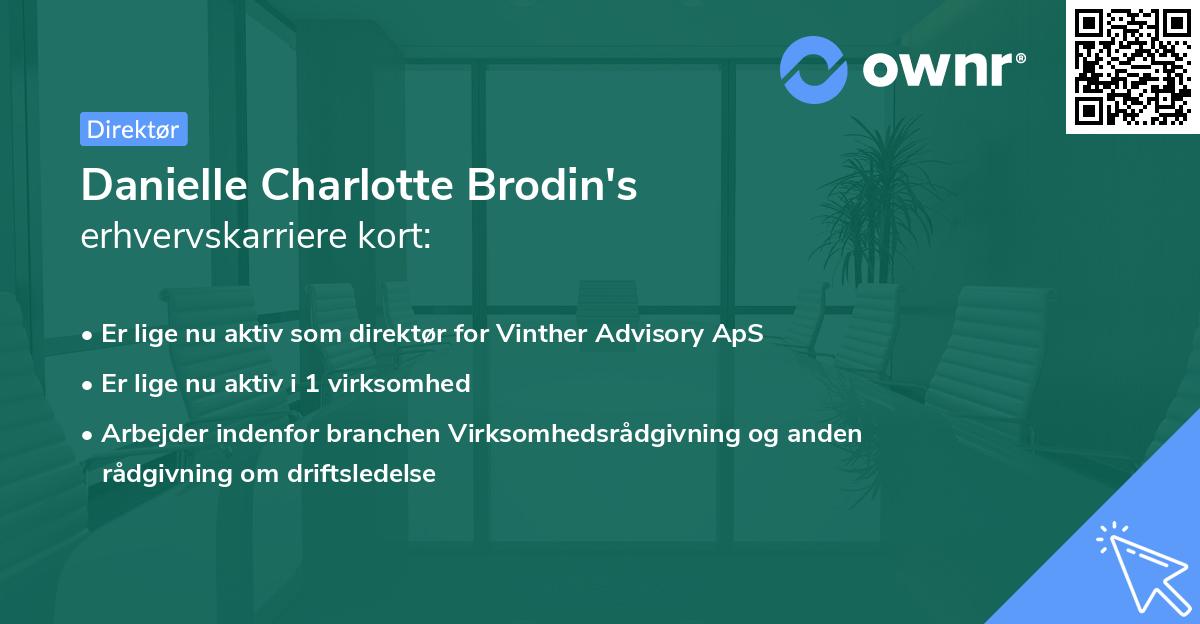 Danielle Charlotte Brodin's erhvervskarriere kort