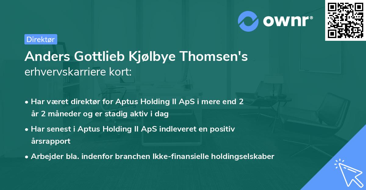 Anders Gottlieb Kjølbye Thomsen's erhvervskarriere kort