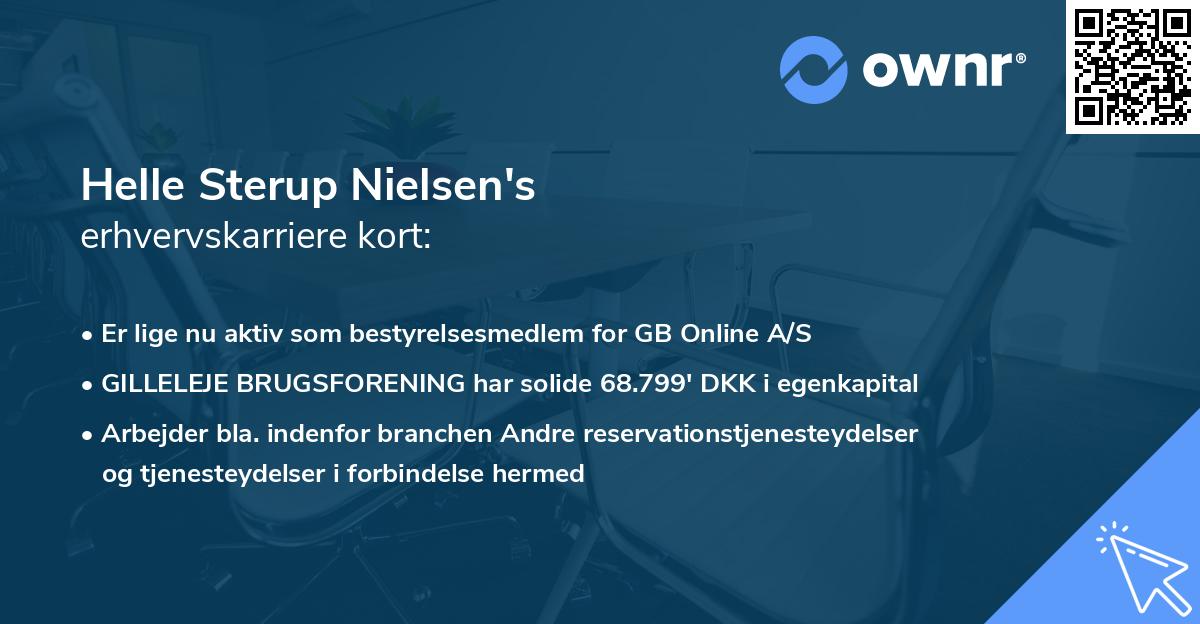 Helle Sterup Nielsen's erhvervskarriere kort