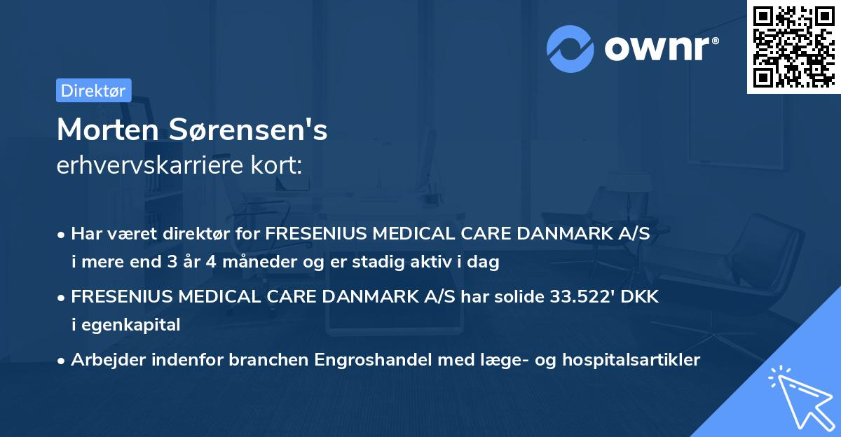 Morten Sørensen's erhvervskarriere kort
