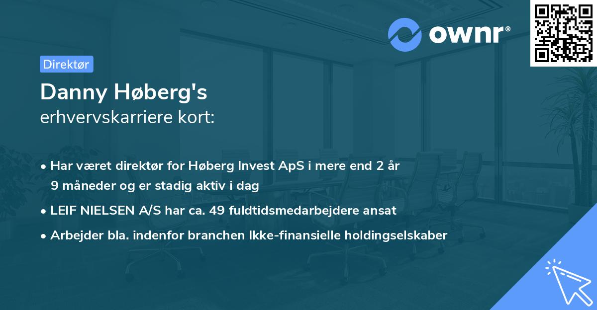 Danny Høberg's erhvervskarriere kort