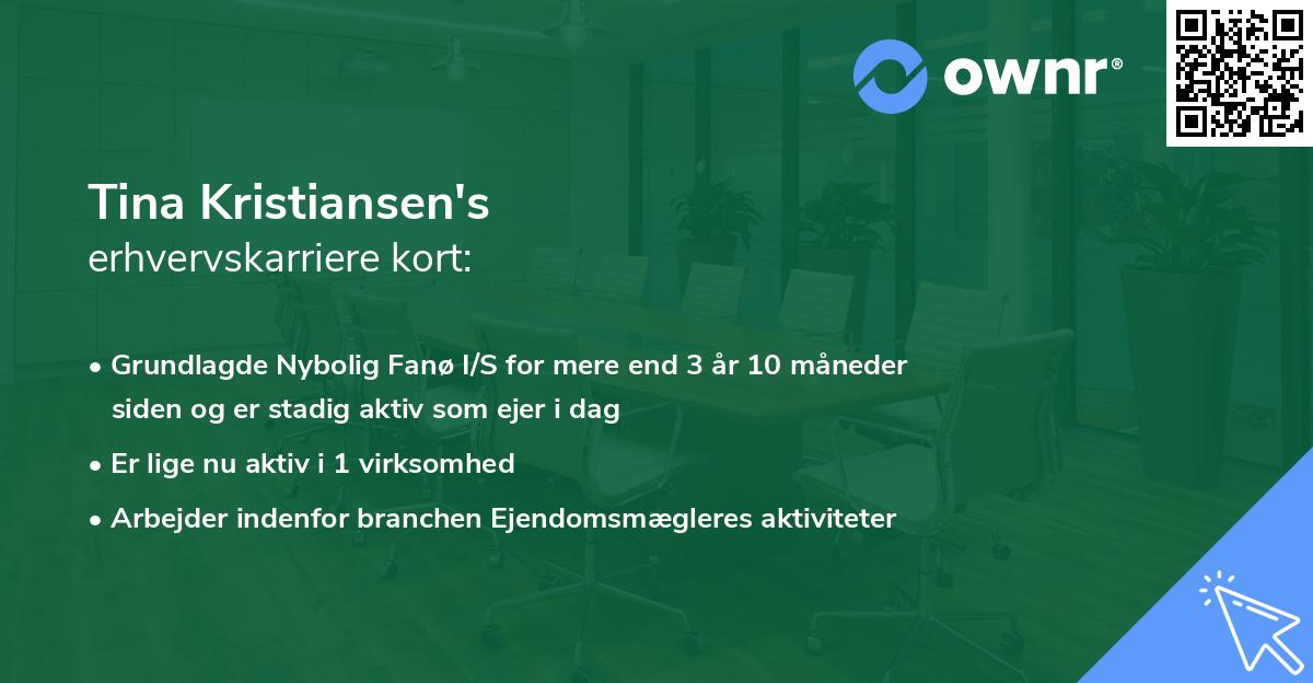 Tina Kristiansen's erhvervskarriere kort