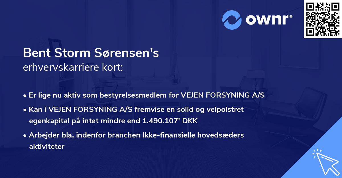 Bent Storm Sørensen's erhvervskarriere kort