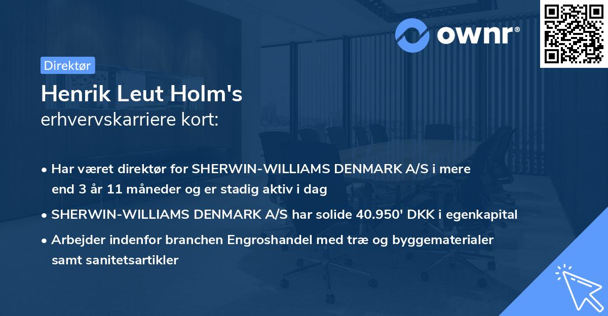 Henrik Leut Holm's erhvervskarriere kort