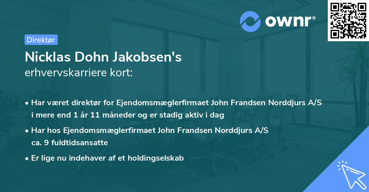 Nicklas Dohn Jakobsen's erhvervskarriere kort