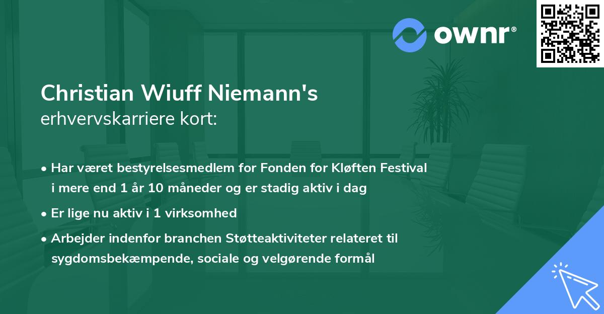 Christian Wiuff Niemann's erhvervskarriere kort