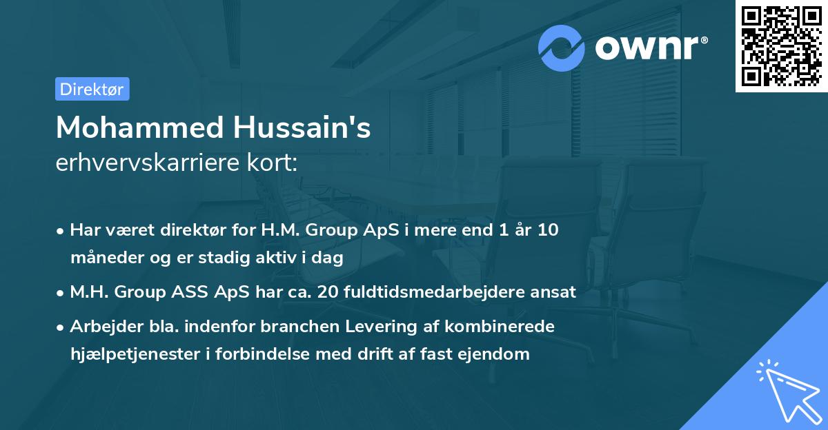 Mohammed Hussain's erhvervskarriere kort