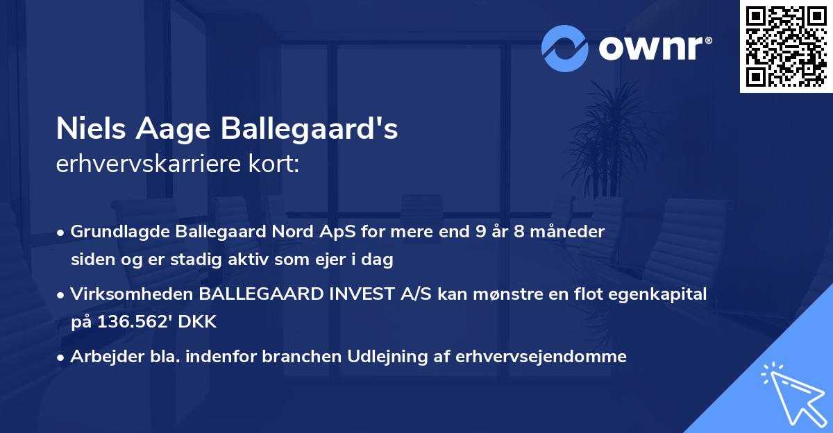 Niels Aage Ballegaard's erhvervskarriere kort