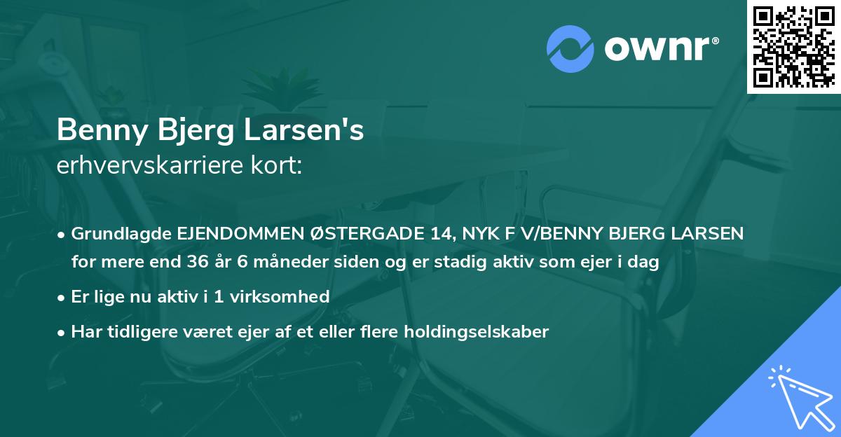 Benny Bjerg Larsen's erhvervskarriere kort