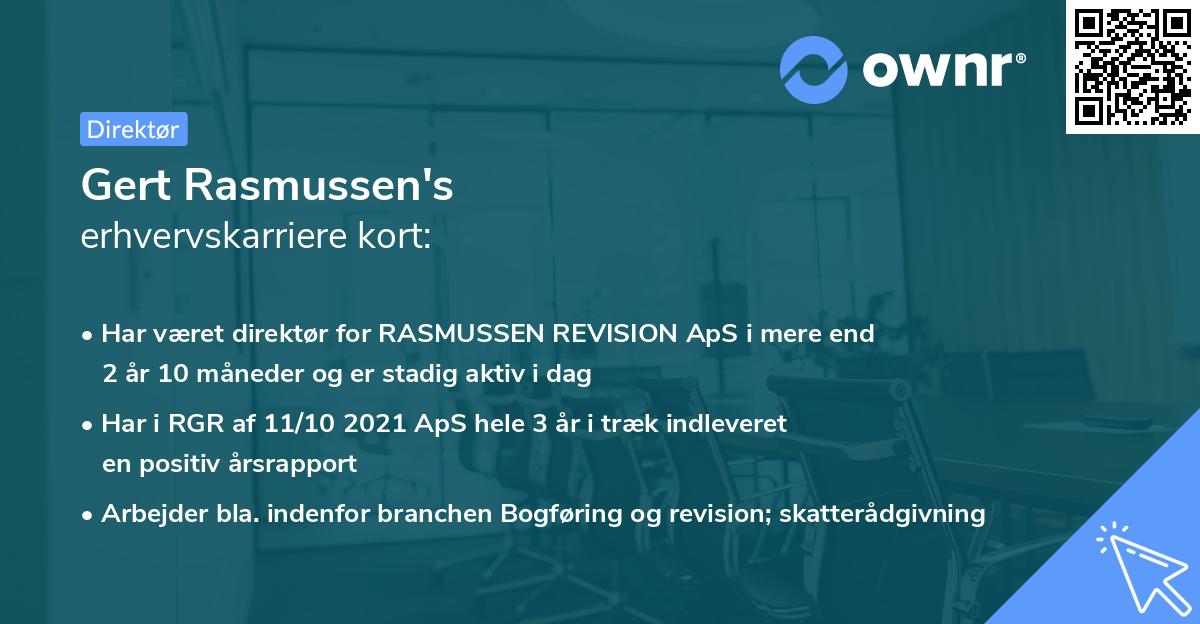 Gert Rasmussen's erhvervskarriere kort