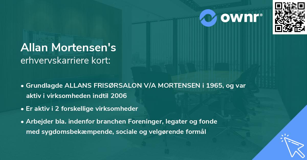 Allan Mortensen's erhvervskarriere kort