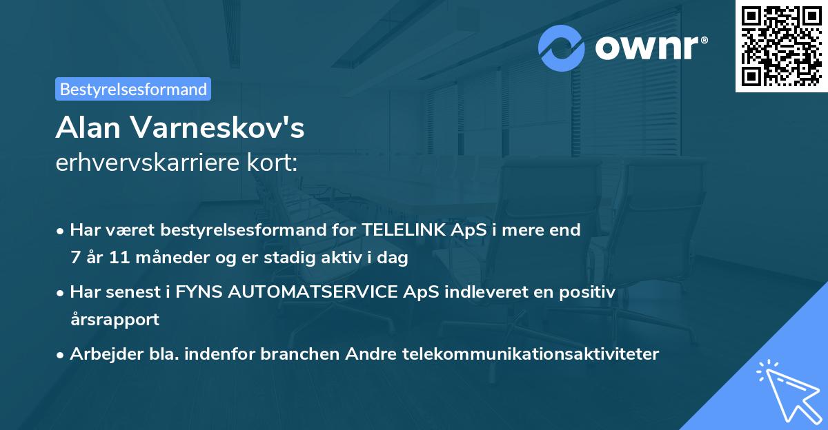 Alan Varneskov's erhvervskarriere kort