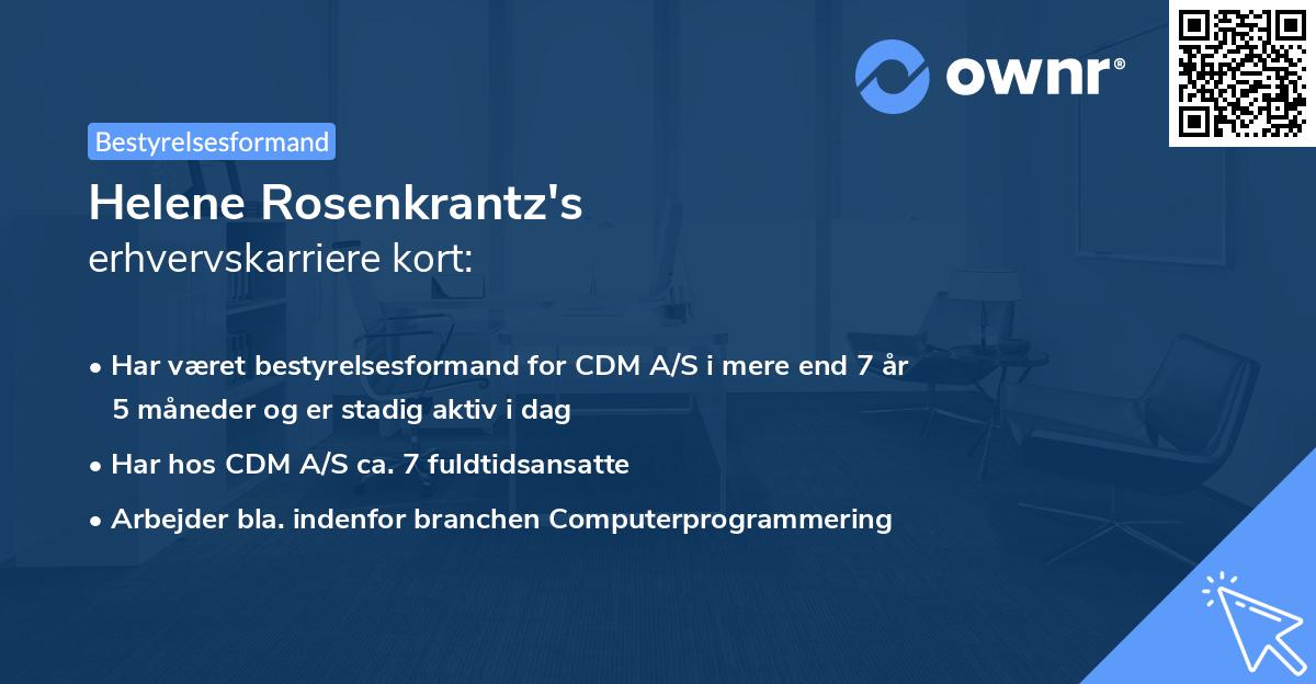 Helene Rosenkrantz's erhvervskarriere kort