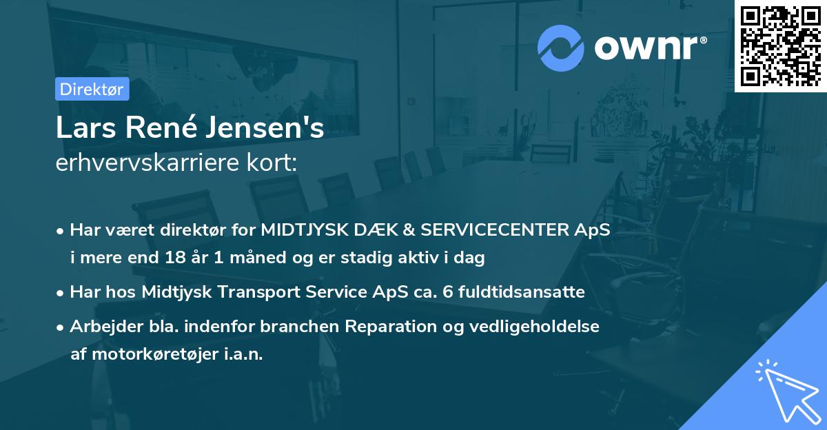 Lars René Jensen's erhvervskarriere kort