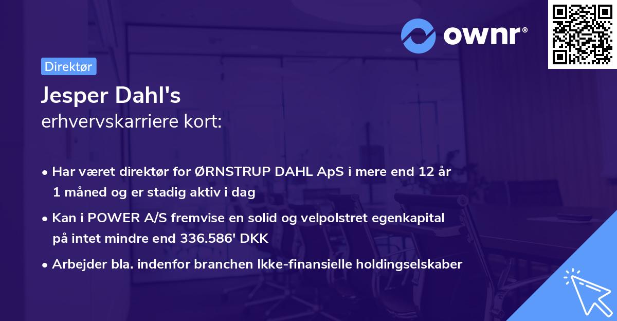 Jesper Dahl's erhvervskarriere kort