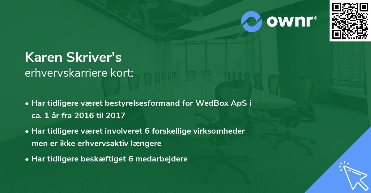 Karen Skriver's erhvervskarriere kort