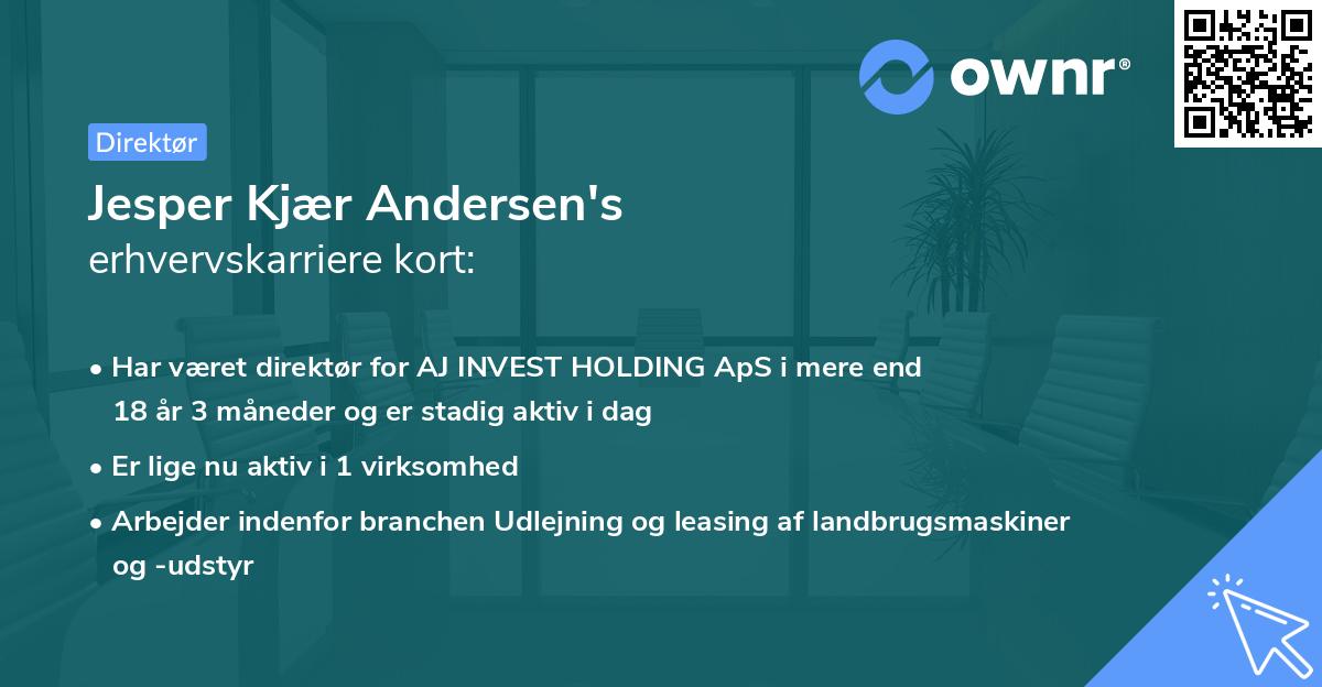 Jesper Kjær Andersen's erhvervskarriere kort