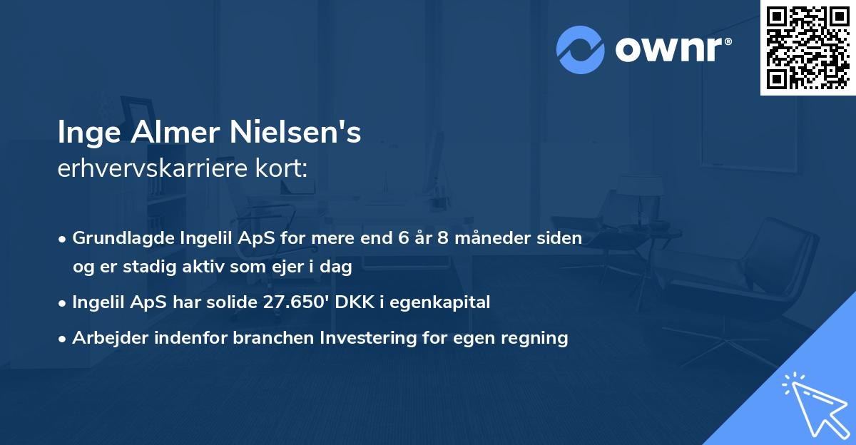 Inge Almer Nielsen's erhvervskarriere kort