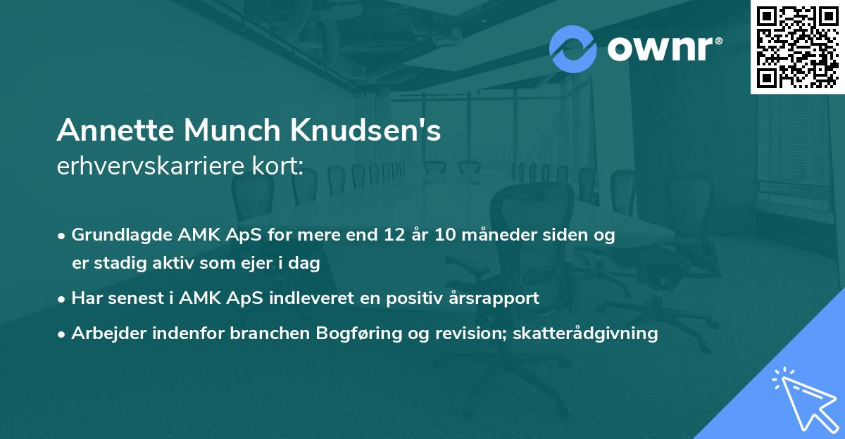 Annette Munch Knudsen's erhvervskarriere kort